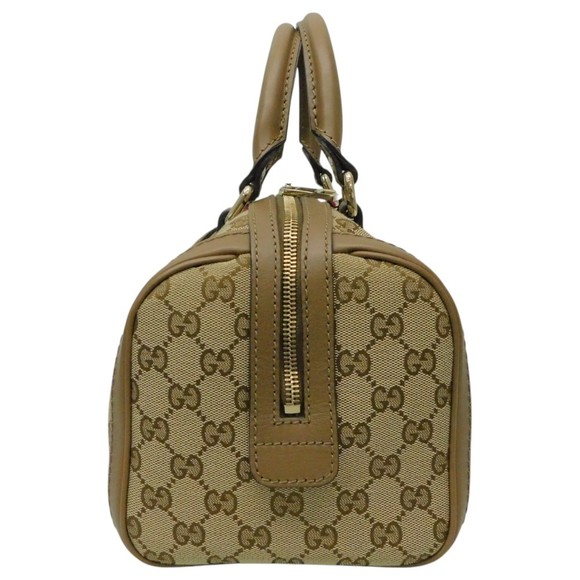 Gucci Canvas GG Beige Purple Bag Shoulder Brown Bag Boston - Picture 4 of 9